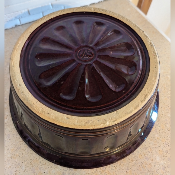 Vintage Antique Brown Glazed Stoneware Pottery Covered Baking Dish Marked UAS - Picture 5 of 7